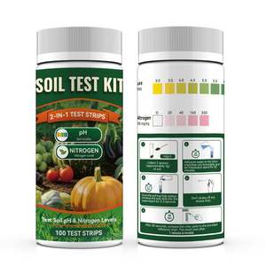 <b>Soil</b> <b>Test</b> <b>Kit</b> 2-In-1 <b>pH</b> And Nitrogen <b>Test</b> Strips For Garden Agricultural Use 100 Strips - Product Image 1