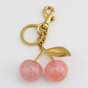 Nouveau porte-clés cerise rose, pendentif de sac, bijou de sac pour femme, magnifique porte-clés de voiture, porte-clés cerise 3D en cristal - Product Image 1