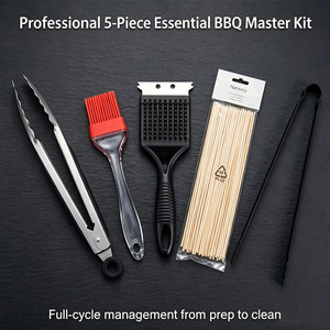 Keyo 6 Piece Barbecue Tool Set With Skewers And Brushes For Grilling - Product Image 2