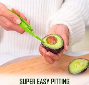 <b>Multifunctional</b> Easy to Use Green Plastic Avocado Knife 3-In-1 Avocado Slicer <b>Cutter</b> for Kitchen - Product Image 6