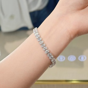Factory wholesale price 14k 18k Gold 3-5mm Tennis Bracelet Lab Grown Diamond Tennis Chain - Product Image 3
