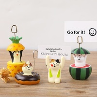 Mini-clip décoratif de bureau en résine, motif animal mignon, thème Pâques, porte-cartes de visite, artisanat de designer, vente en gros
