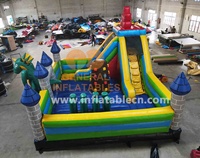Rebond gonflable de dinosaure pour enfants, maison gonflable de ville, glissante, gonflable, grand, en vente, pour fête d'enfants, offre spéciale