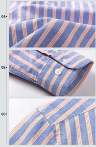 <span class=keywords><strong>Camicia</strong></span> Casual da <span class=keywords><strong>Uomo</strong></span> <span class=keywords><strong>a</strong></span> Maniche Lunghe 100% Cotone Oxford Traspirante con Ricami <span class=keywords><strong>a</strong></span> <span class=keywords><strong>Righe</strong></span> - Product Image 6
