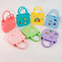 Tas Anak DIY dengan Kancing, Tas Tangan Silikon Tahan Air, Tas Penyimpanan untuk Perjalanan Luar Ruangan dan Berenang, Tas Selempang Anak