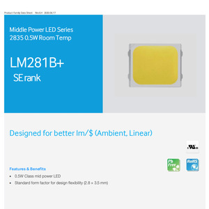 Samsung 2835 <span class=keywords><strong>SMD</strong></span> Surface Mount Chip Fonte de iluminação <span class=keywords><strong>LED</strong></span> RGB <span class=keywords><strong>LED</strong></span> Composta LM281BA LM281B LM282B LM283B