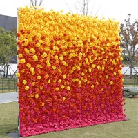 Panel de Fondo Floral en Forma de Arco de Tela Artificial con Degradado de Color Rosa, para Decoración de Bodas al Aire Libre, Duradero y Ecológico