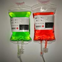Sac de sang pour boisson, récipient pour boissons, en PVC, tasses de fête d'halloween, Cocktail, avec autocollant, 350Ml/500Ml, 10 pièces