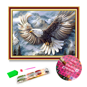 Eagle loạt động vật handmade sơn kim cương với khung kim cương thêu Kit cho người lớn tường Hình ảnh cho phòng khách - Product Image 1