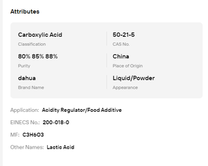 Ácido L-láctico líquido de grado alimenticio 80% 88% 90% para bebidas, aditivo alimentario, materia prima cosmética - Product Image 6