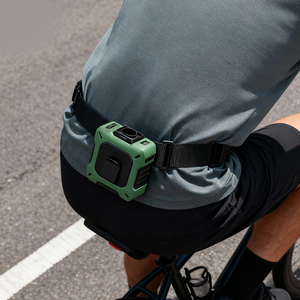 Ventilateur de taille portable rechargeable avec batterie de 8000 mAh, ventilateur sans lame turbo à 100 vitesses, affichage numérique, vert armée/orange - Product Image 1