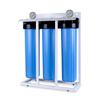 Système complet de filtration de filtre à eau bleu de 20 pouces à 3 étapes pour toute la maison