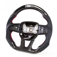 Volant personnalisé en fibre de carbone véritable avec LED couleur et indicateur de vitesse pour Dodge Charger Challenger Durango 2015-2024