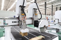 Router CNC para Madera TechPro con Gran Descuento, 3 Ejes, Múltiples Cabezales y Cuchilla de Sierra para Fabricación de Puertas de Gabinetes y Muebles