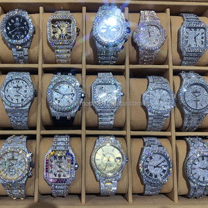 Đồng hồ VVS Luxury Iced Out cao cấp, vượt qua bài kiểm tra kim cương, chất lượng cao, mặt đen, đính đá Moissanite, máy cơ, dành cho nam, tự động. - Product Image 4