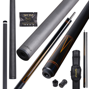 Nuevo Taco de Billar Cueelf con Diseño Incrustado, Eje de Fibra de Carbono y Madera Sólida, 58 Pulgadas, Modelo SH-07 - Product Image 1