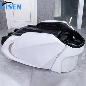 Kisen Modern Electric Massage <b>Tables</b> Hair Wash Bed Black <b>White</b> Reclining Massage Shampoo Chair with Water Circulation - Product Image 4