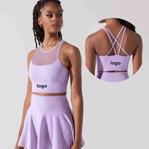 Jupes de sport OEM luxueuses et respirantes pour pickleball et tennis, avec logo personnalisé, mini-short intégré, en Spandex/Polyester, pour équipes sportives - Product Image 1
