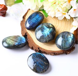 Labradorite batu telapak tangan kristal alami dipoles saku kristal batu khawatir untuk terapi meredakan stres kecemasan - Product Image 2