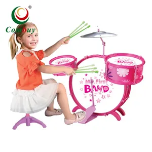 5 + Kleine Set Meisjes Roze Musical Game Plastic Jazz Drum Speelgoed