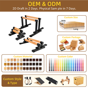 مجموعة قضبان تمارين الضغط والتمدد للاستخدام التجاري، رائجة البيع، مع مقابض خشبية للتمارين الرياضية في الصالة الرياضية - Product Image 5