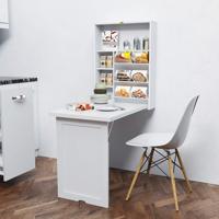 Table d'étude pliable, murale, Convertible, blanche, bureau d'ordinateur,
