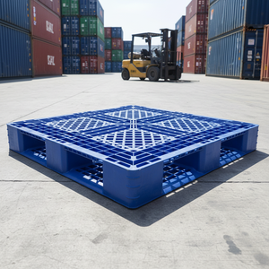 <span class=keywords><strong>Palette</strong></span> en plastique Euro industrielle personnalisée à 4 voies pour charges lourdes avec logo, design à nervures croisées et grille, conçue pour le poids de vos produits - Product Image 1