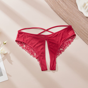 SMOOTH Mutandine Sexy in Pizzo da <span class=keywords><strong>Donna</strong></span> <span class=keywords><strong>Taglie</strong></span> <span class=keywords><strong>Forti</strong></span>, Lingerie con Apertura all'Inguine, Slip in Rete Traforata con Fasce Incrociate, <span class=keywords><strong>Intimo</strong></span> Femminile - Product Image 6
