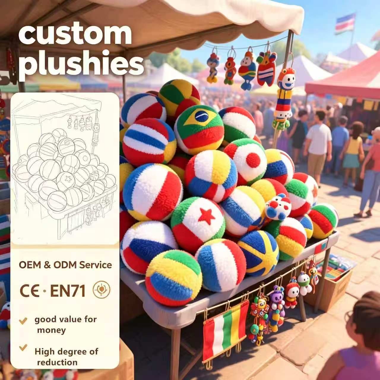 Country Balls Peluche – Muñeco De Bola Nacional De 40 Cm Con Banderas – Almohada De Felpa Suave Y Elástica – Ideal Para Decoración, Regalo Y Alivio De Estrés – Varios Países Disponibles