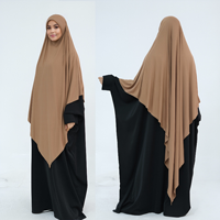 Foulard de Prière Sharut en Gros Turc à Attacher par l'Arrière, Hijab Musulman pour Femmes, Niqab Jilbab Khimar Long en Jersey de Coton Premium