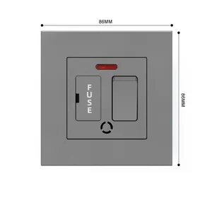 S3Y Placa de inclinación interruptor de pared gris enchufe de interruptor eléctrico africano británico 1Gang 3Way Reino Unido interruptor estándar enchufe 13amp enchufe USB