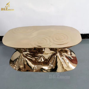 Escultura Moderna de Acero Inoxidable para Decoración de Interiores, Diseño Artístico de Espejo 3D, Estatua de Roca Metálica Pulida - Product Image 5