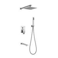 Mélangeur de pluie en bronze huilé CYEN ensemble combiné de douche à main système de douche mural à 3 voies 12 "pommeau de douche à effet pluie lumière LED