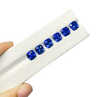 Saphir synthétique de laboratoire cultivé par la méthode Czochralski, bleu royal, taille coussin, taille carrée, rebondi, bien proportionné, pierre non montée CN
