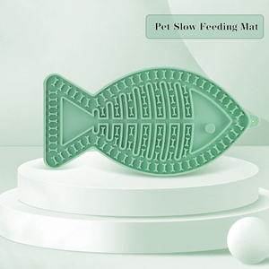 Tapis de léchage en silicone en gros, grand stock, style poisson, pour chiens et chats, gamelle anti-glouton avec ventouse pour l'eau - Product Image 3