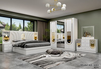 Ensembles de chambre à coucher complets turcs, lit king size, tête de lit simple et légère, cadre en bois, ensemble de meubles de chambre à coucher modernes et économiques