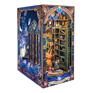 Hamaileon <span class=keywords><strong>3D</strong></span> gỗ Câu Đố cuốn sách Nook Kit LED-Lit kệ sách chèn DIY thu nhỏ bookend cho người lớn và thanh thiếu niên phong cách Đồ chơi thủ công - Product Image 2