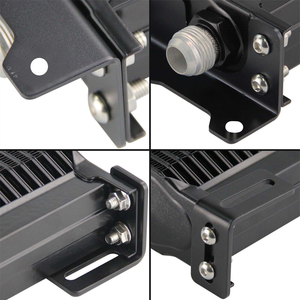 Universal 19 Row AN10 <strong>Oil</strong> Cooler <strong>Kit</strong> <strong>Relocation</strong> Adapter Bracket <strong>Kit</strong> Black - Product Image 4