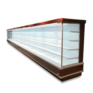 Refrigerador aberto personalizado/refrigerador de exibição de laticínios/refrigerador de exibição de vegetais de fundo baixo