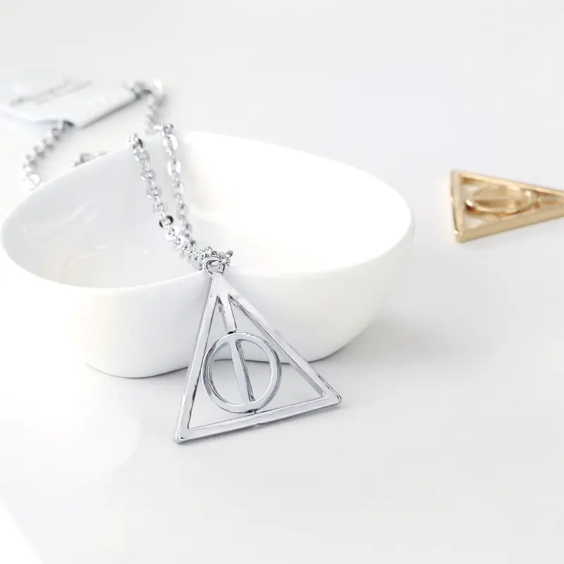 Deathly Hallows Triangle Pendentif Rotatif Personnage Harry Movie Potter Bijoux Collier