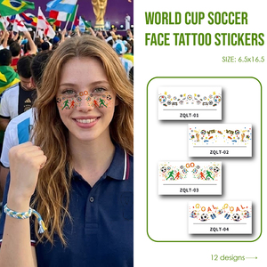 สติ๊กเกอร์<span class=keywords><strong>สัก</strong></span>ลายหน้าแฟนฟุตบอลแบบกำหนดเองขายส่ง ติดทนนาน ของขวัญส่งเสริมการขายสำหรับงานกีฬา - Product Image 1