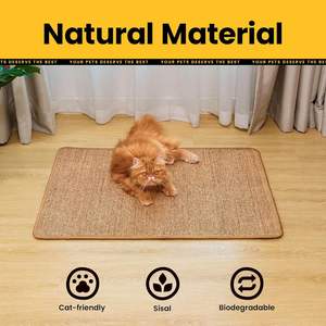Tapis griffoir en sisal naturel en gros, avec autocollants magiques adhésifs pour le sol - Product Image 4