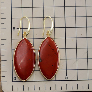 Gold Plated Chunky Natural Jasper Gem Stone Drop <strong>Earrings</strong> Women's Exaggerated Designer Jewelry Dangling Ear Ring Fashion - Product Image 5