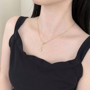Colliers en argent Dylam pour femmes, tendance, hypoallergéniques, avec pendentif en forme de goutte d'eau en zircone cubique, esthétique simple - Product Image 5
