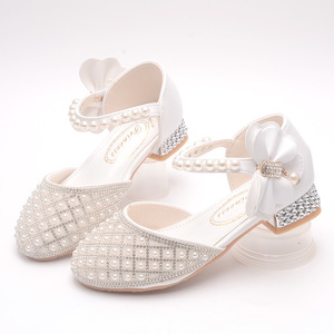 <span class=keywords><strong>Scarpe</strong></span> da ballo da principessa nuziale rosa con tacco alto da ragazza <span class=keywords><strong>scarpe</strong></span> da ballo con perla di diamante - Product Image 2