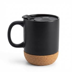 Wholesale Custom Logo <b>Ceramic</b> <b>Mug</b> with Cork Bottom Leak-Proof Lid 350ml Matte OEM/ODM Factory Price Fast Delivery Cups - Product Image 1