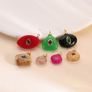 Vente chaude DIY Accessoires <span class=keywords><strong>Pierre</strong></span> <span class=keywords><strong>Naturelle</strong></span> Agate Turquoise Jade <span class=keywords><strong>Pierre</strong></span> Rouge Agate Rose Quartz Zircon Charmes À La Mode - Product Image 6