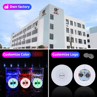 Sous-verre lumineux à LED Petit multicolore rond Sticky Bar Party Glowing Décoration Gadgets Speakeasy Decor Drink Mat Bottle Lights