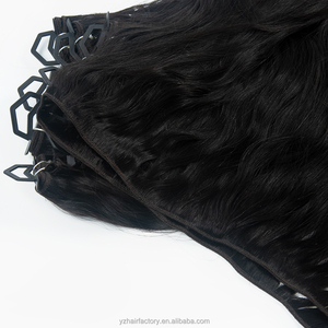 Extensions de cheveux naturels européens doublement étirés, 100 % cheveux humains vierges, trame plate fabriquée à la machine avec cuticules intactes - Product Image 6