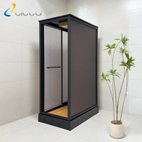Cabine de douche à vapeur en aluminium noir de luxe moderne Cicco, porte de douche en verre pour cabines de douche